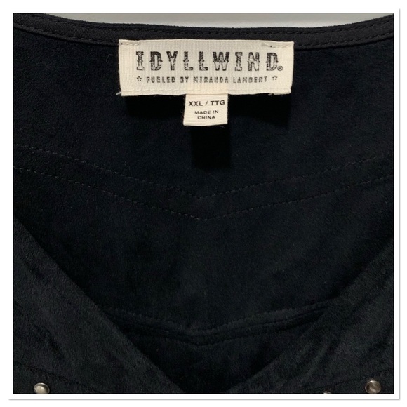 Idyllwind Queen Of Country Fringe Studded Mini Dress Black Size XXL - Picture 8 of 11